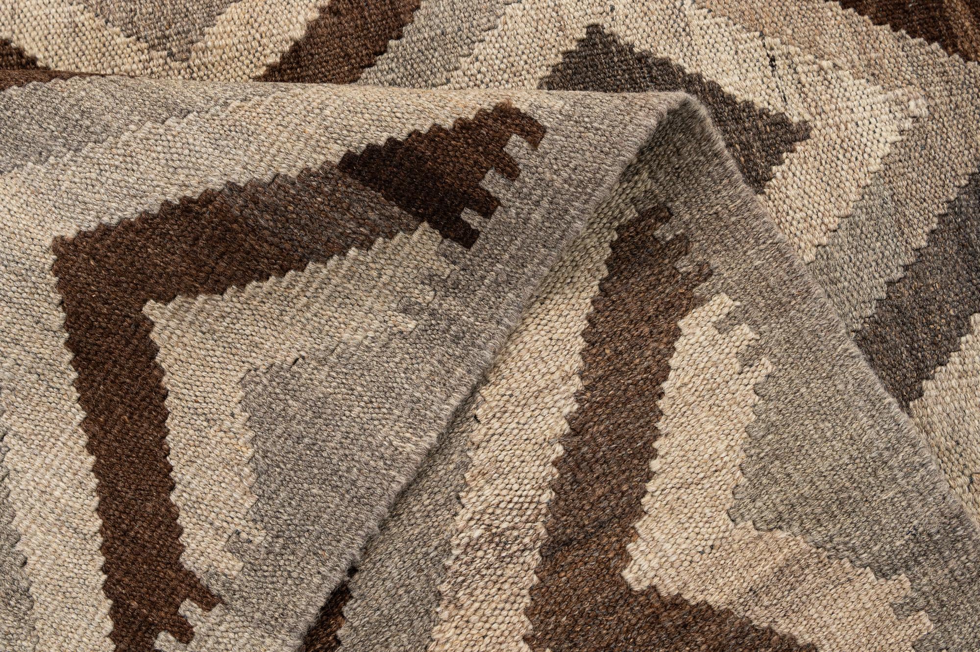 5' x 6' 7 Hand Woven Kilim Maymana Wool Rug