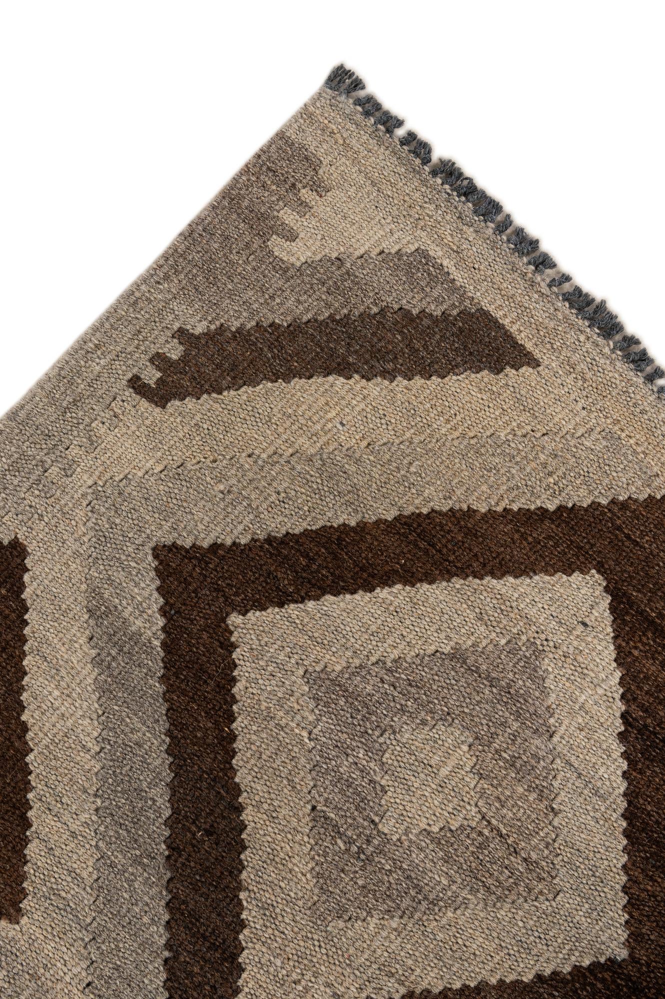 5' x 6' 7 Hand Woven Kilim Maymana Wool Rug