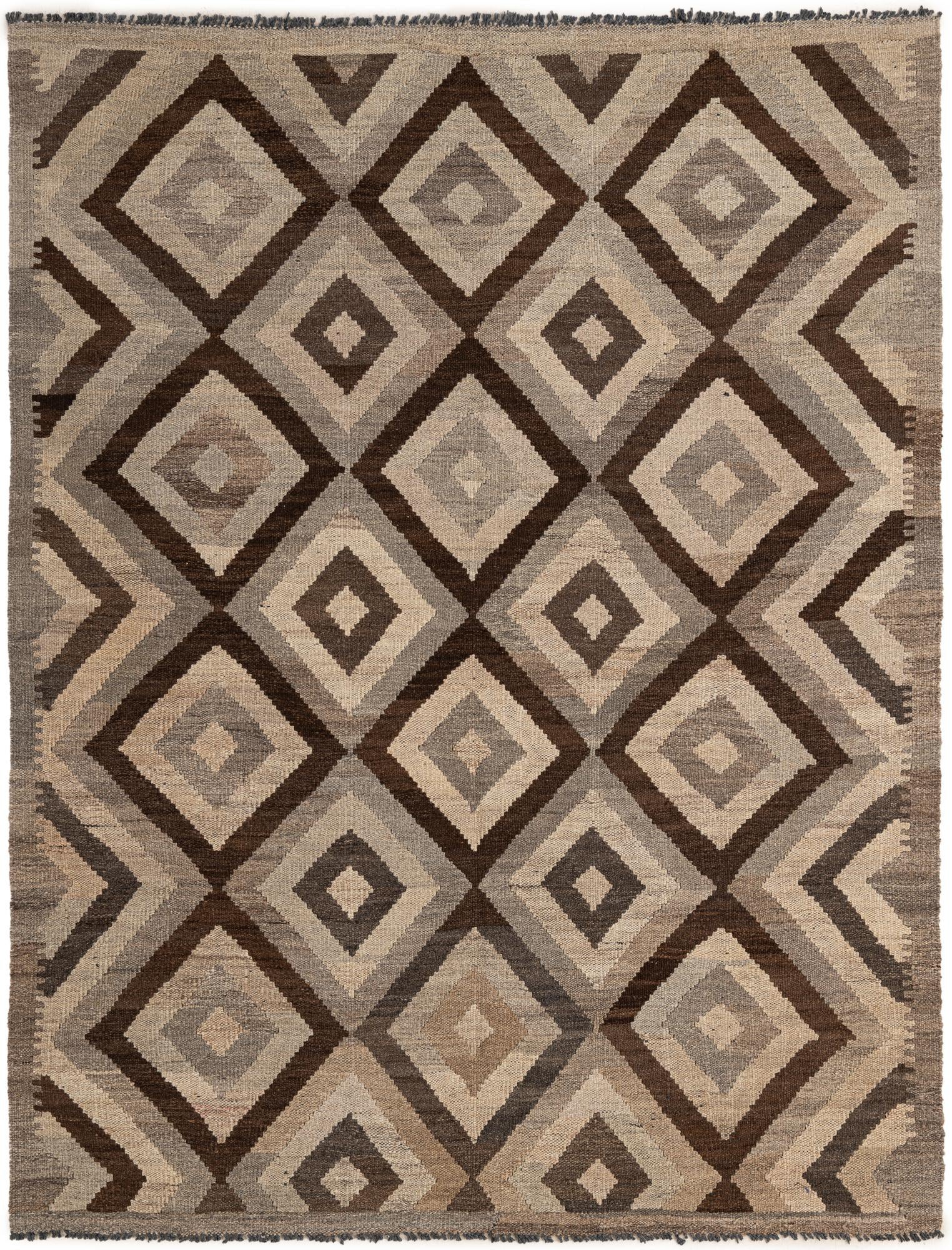 5' x 6' 7 Hand Woven Kilim Maymana Wool Rug