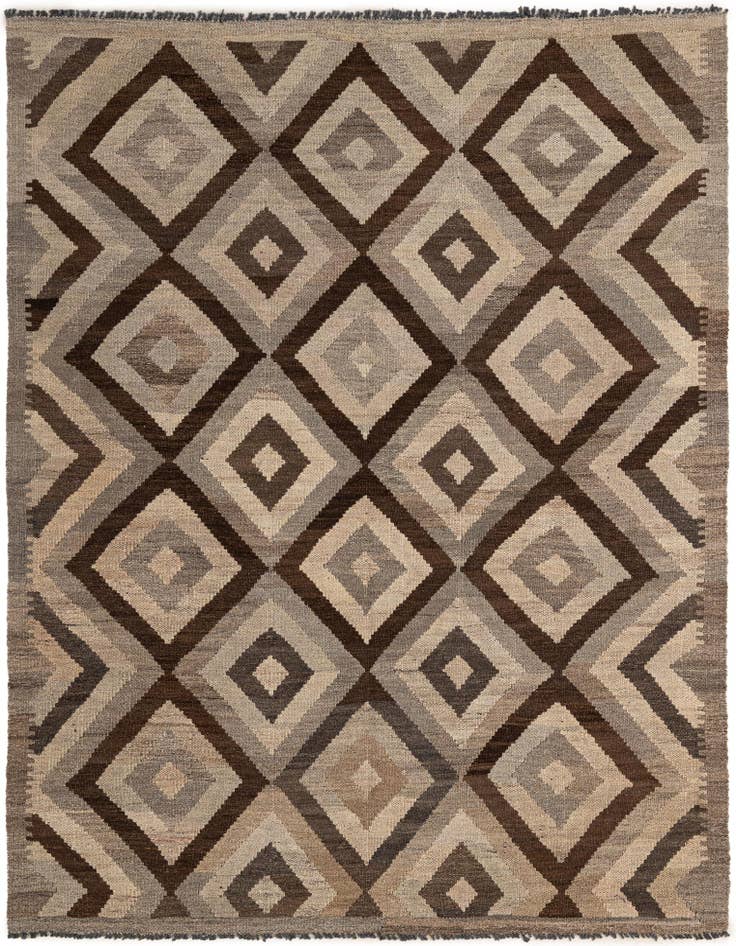 Detail image of 5' x 6' 7 Hand Woven Kilim Maymana Wool Rug