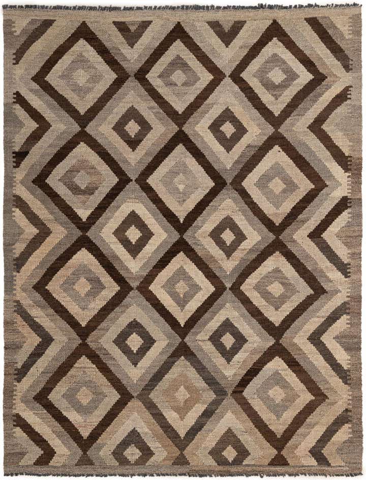 5' x 6' 7 Hand Woven Kilim Maymana Wool Rug