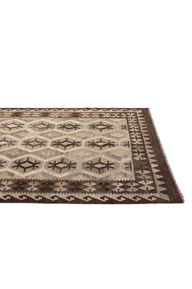 5' x 6' 6 Hand Woven Kilim Maymana Wool Rug