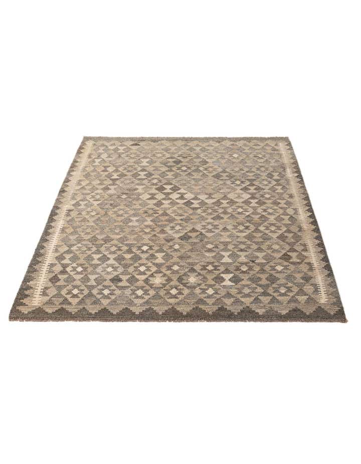 5' 1 x 6' 6 Hand Woven Kilim Maymana Wool Rug