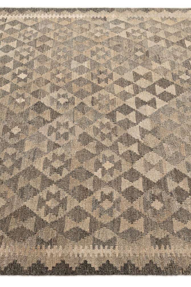 5' 1 x 6' 6 Hand Woven Kilim Maymana Wool Rug