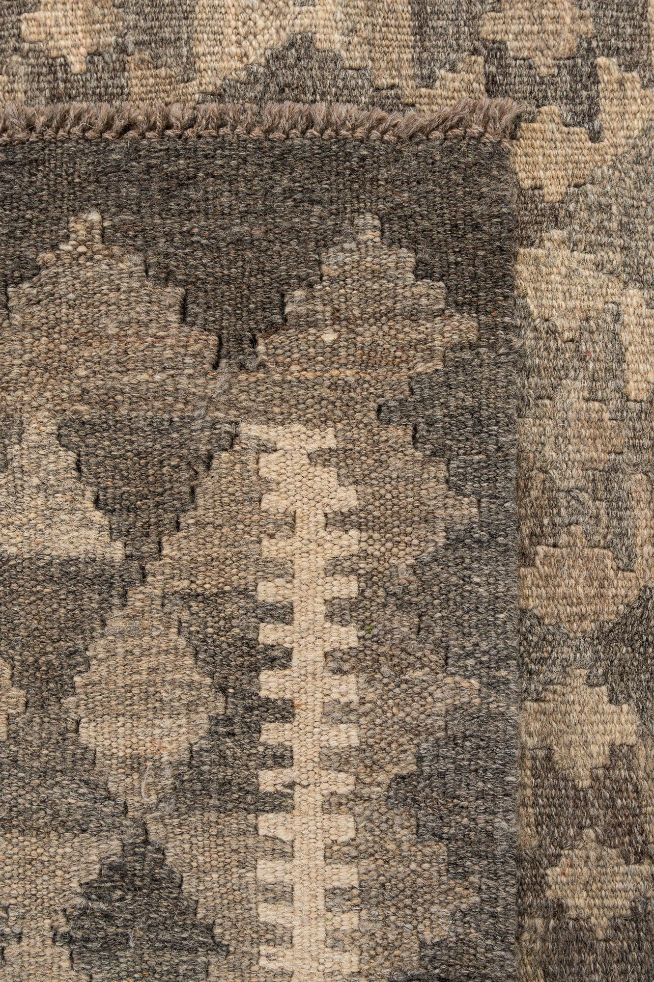 5' 1 x 6' 6 Hand Woven Kilim Maymana Wool Rug