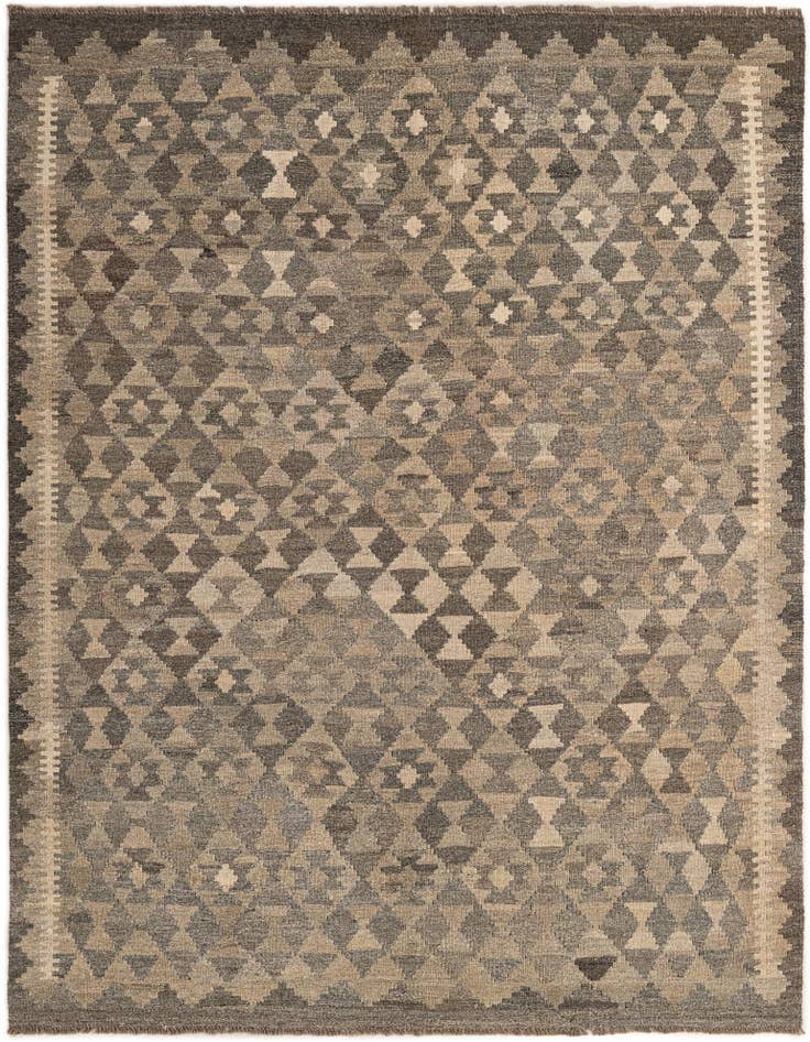 Detail image of 5' 1 x 6' 6 Hand Woven Kilim Maymana Wool Rug