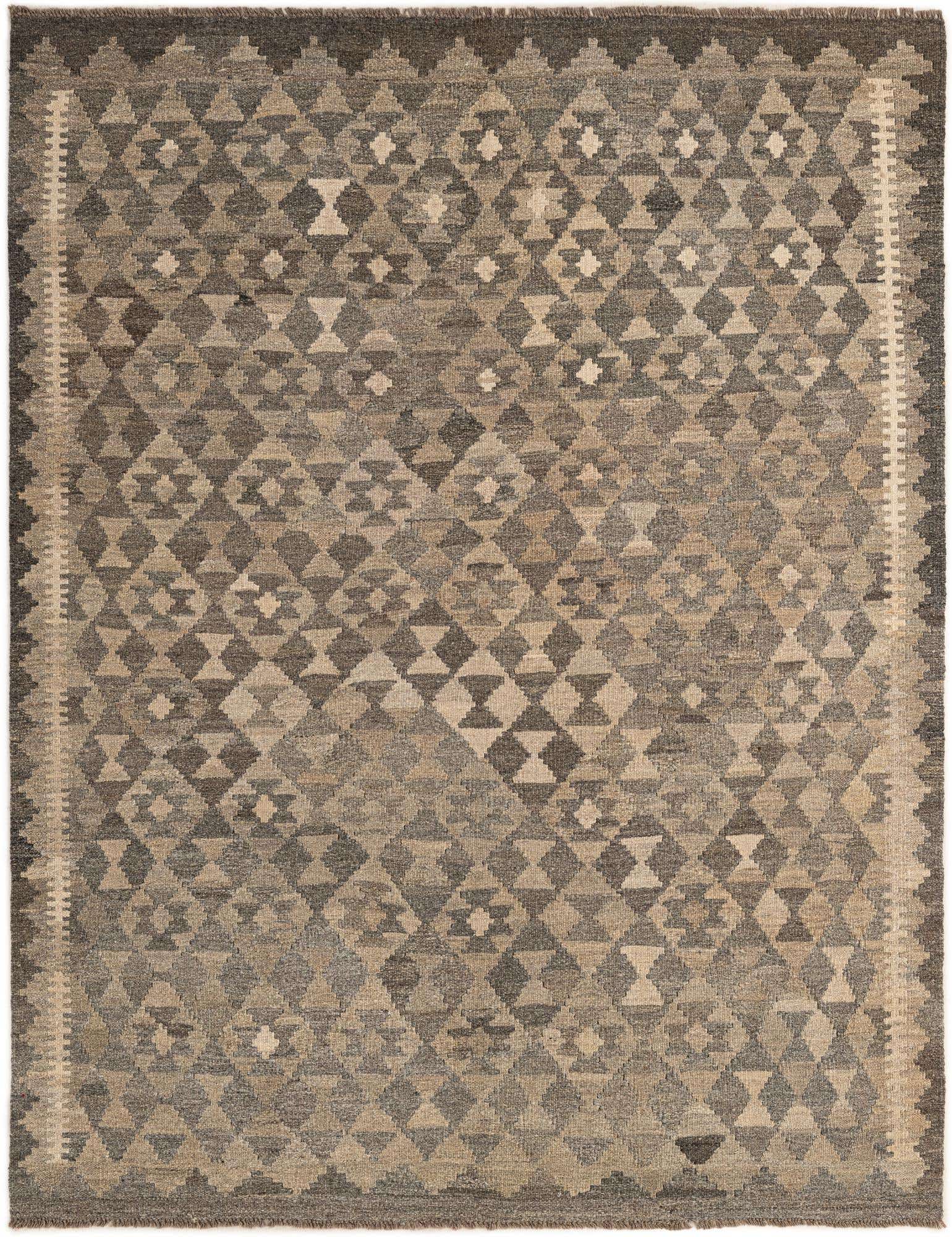 5' 1 x 6' 6 Hand Woven Kilim Maymana Wool Rug
