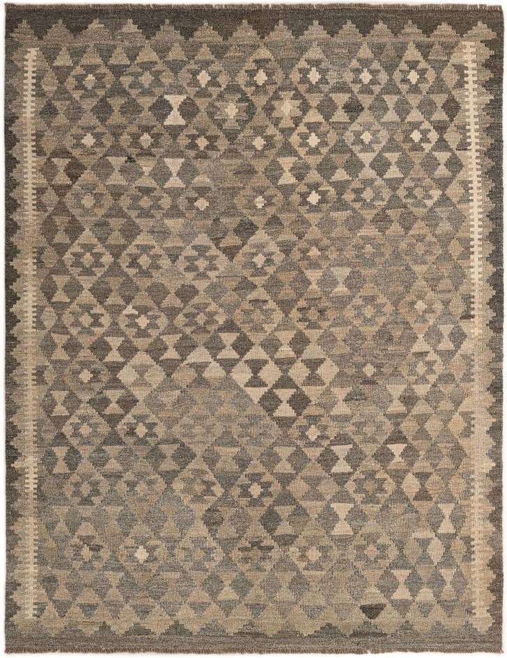 Detail image of 5' 1 x 6' 6 Hand Woven Kilim Maymana Wool Rug