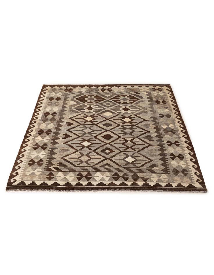 Detail image of 5' 5 x 6' 8  Hand Woven Kilim Maymana Wool Rug