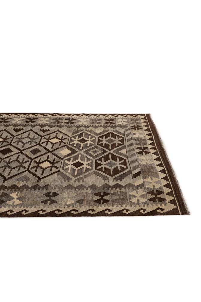 5' 5 x 6' 8 Hand Woven Kilim Maymana Wool Rug