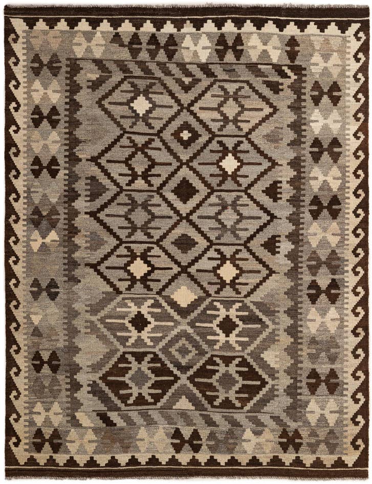 Detail image of 5' 5 x 6' 8 Hand Woven Kilim Maymana Wool Rug