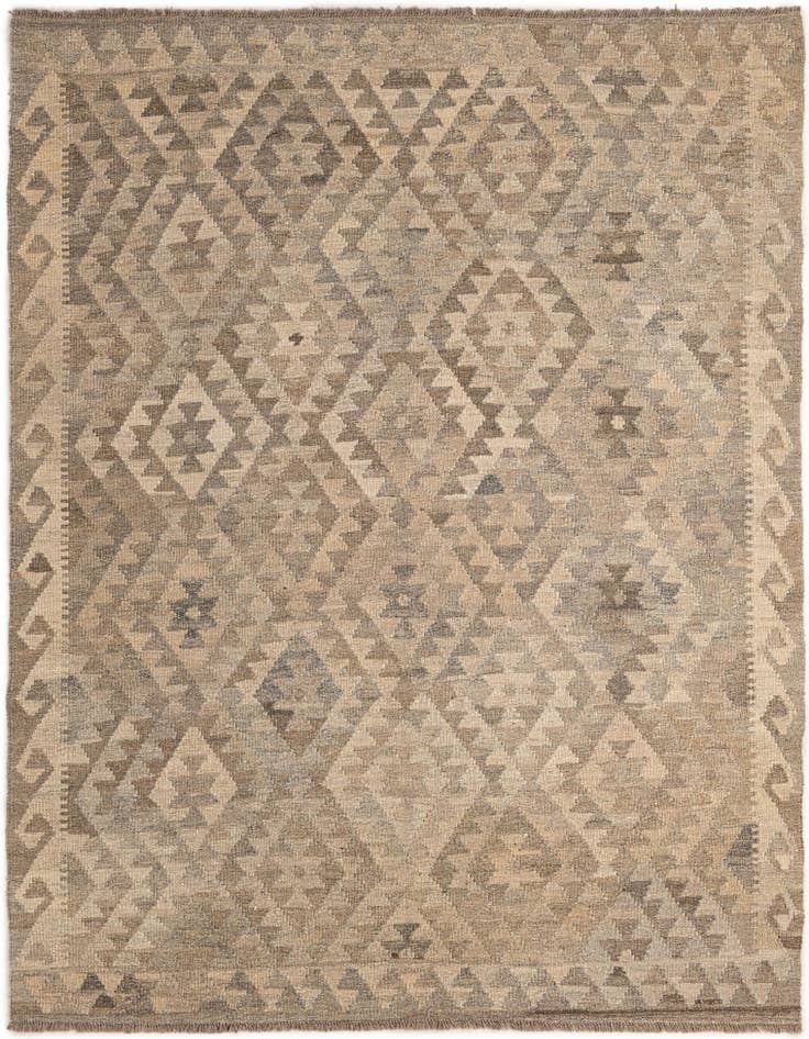 Detail image of 5' 3 x 6' 7 Hand Woven Kilim Maymana Wool Rug