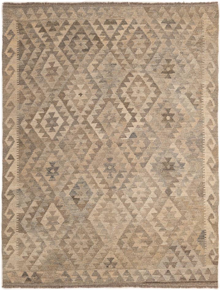 Detail image of 5' 3 x 6' 7 Hand Woven Kilim Maymana Wool Rug