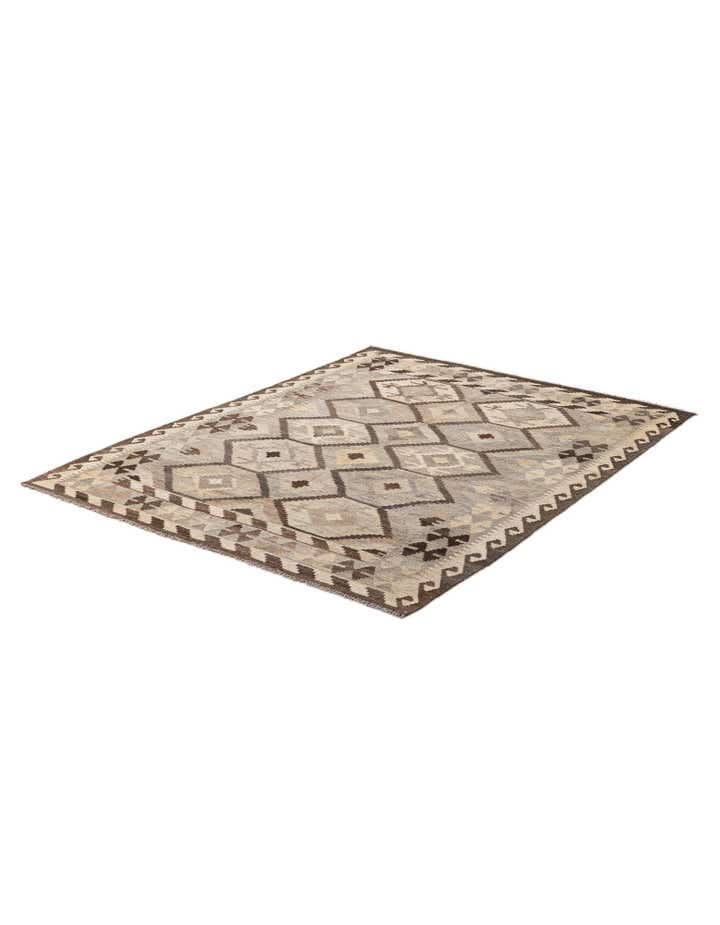 5' 2 x 6' 6 Hand Woven Kilim Maymana Wool Rug