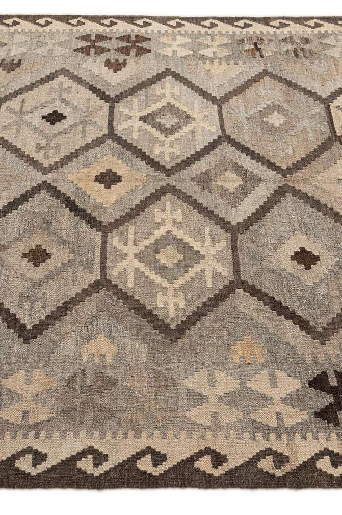 5' 2 x 6' 6 Hand Woven Kilim Maymana Wool Rug