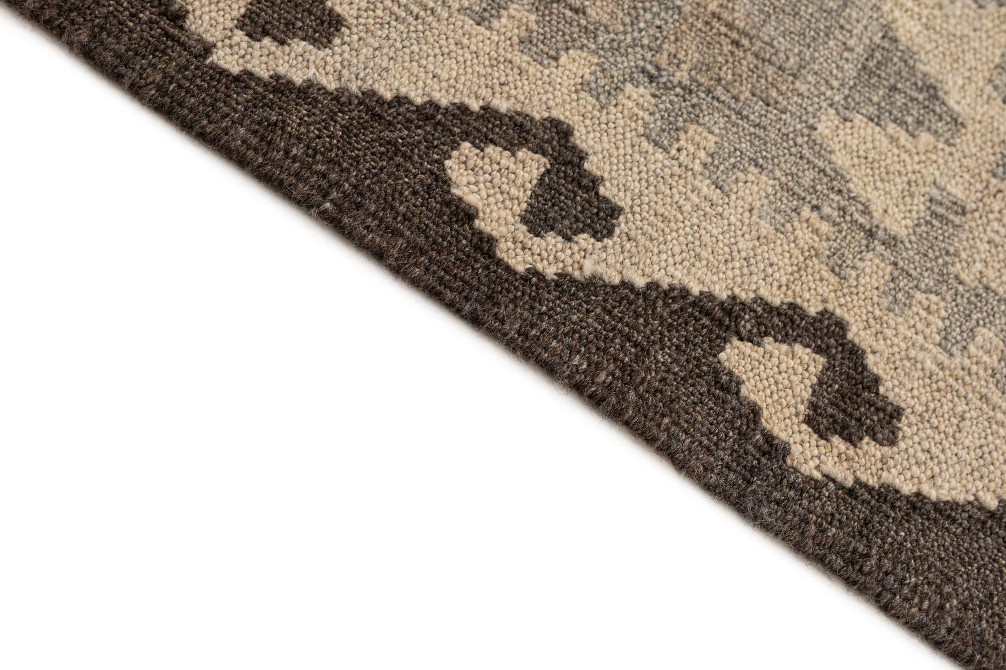 5' 2 x 6' 6 Hand Woven Kilim Maymana Wool Rug