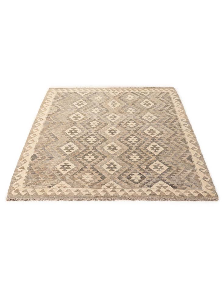 Detail image of 5' 3 x 6' 8 Hand Woven Kilim Maymana Wool Rug