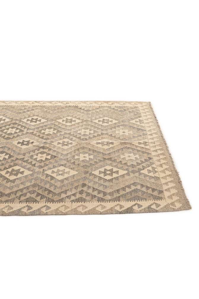 5' 3 x 6' 8 Hand Woven Kilim Maymana Wool Rug