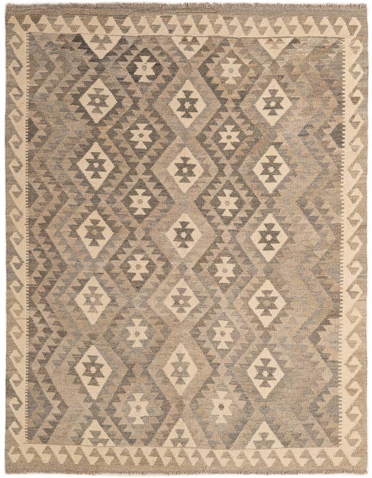 Detail image of 5' 3 x 6' 8 Hand Woven Kilim Maymana Wool Rug