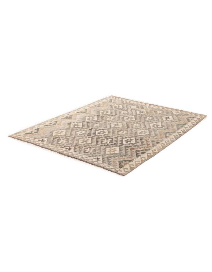 5' 1 x 6' 6 Hand Woven Kilim Maymana Wool Rug