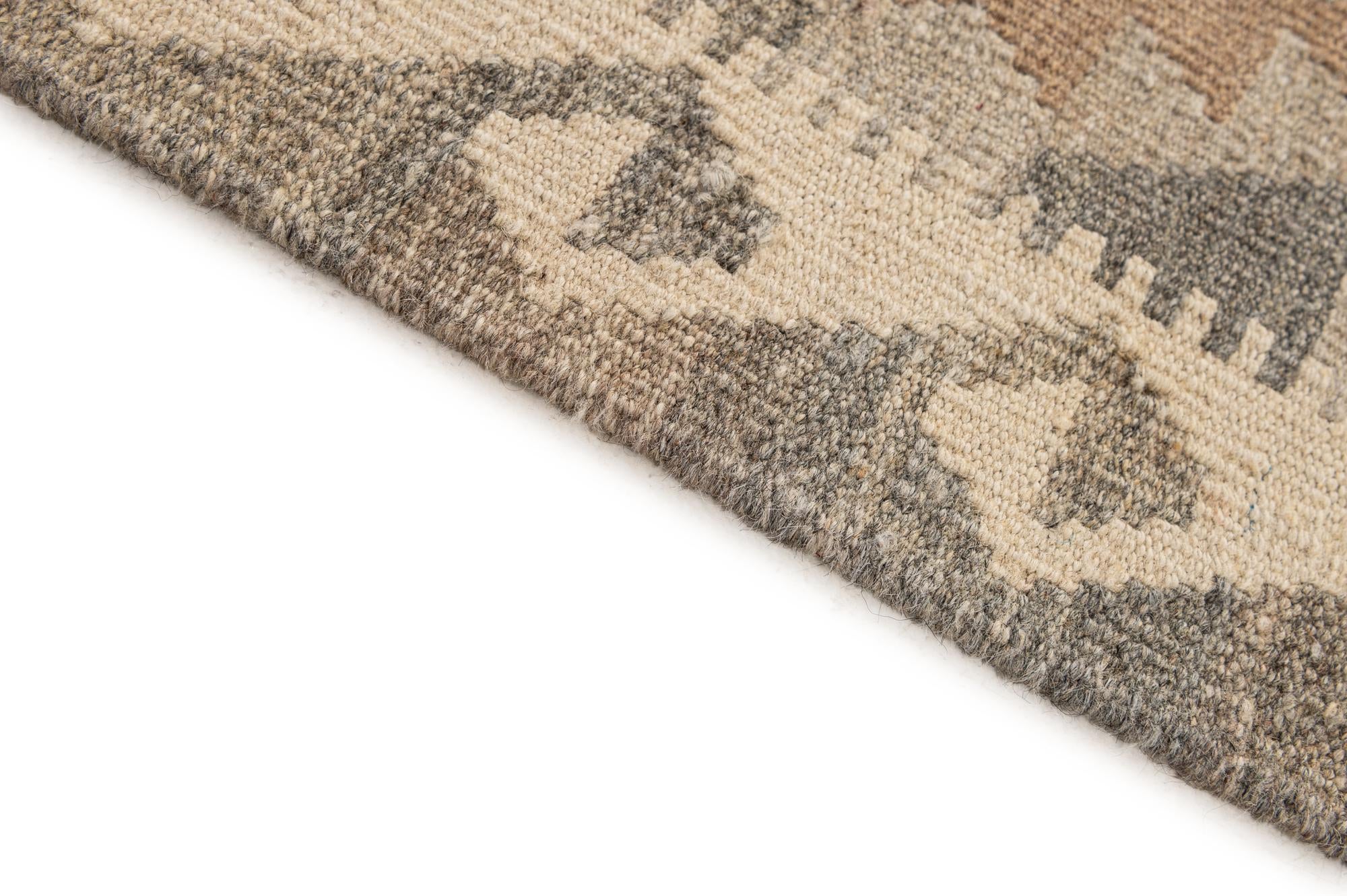 5' 1 x 6' 6 Hand Woven Kilim Maymana Wool Rug