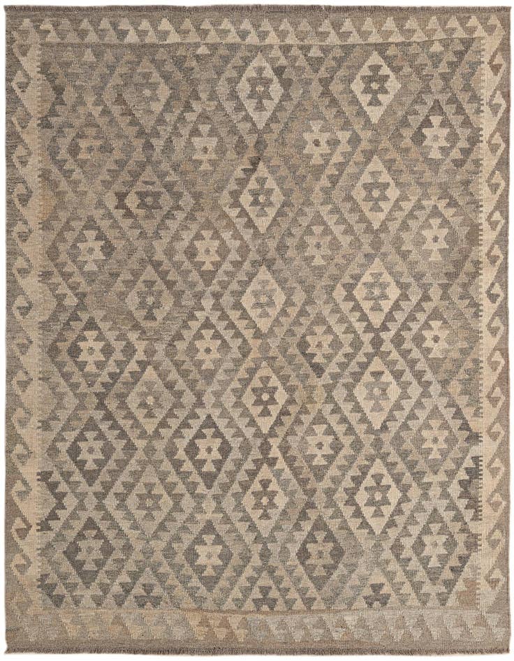 Detail image of 5' 4 x 6' 6 Hand Woven Kilim Maymana Wool Rug