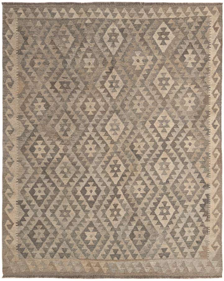 5' 4 x 6' 6 Hand Woven Kilim Maymana Wool Rug