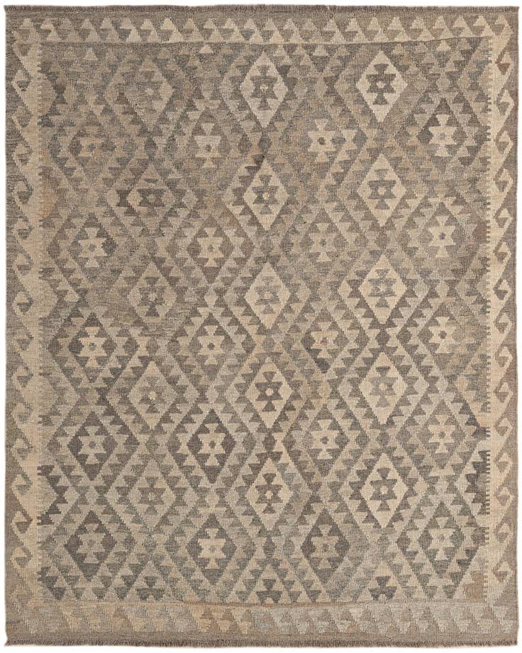 Detail image of 5' 4 x 6' 6 Hand Woven Kilim Maymana Wool Rug