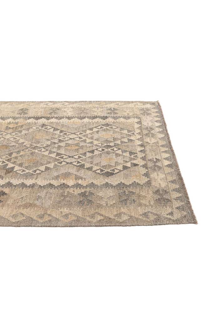 5' 3 x 6' 9 Hand Woven Kilim Maymana Wool Rug