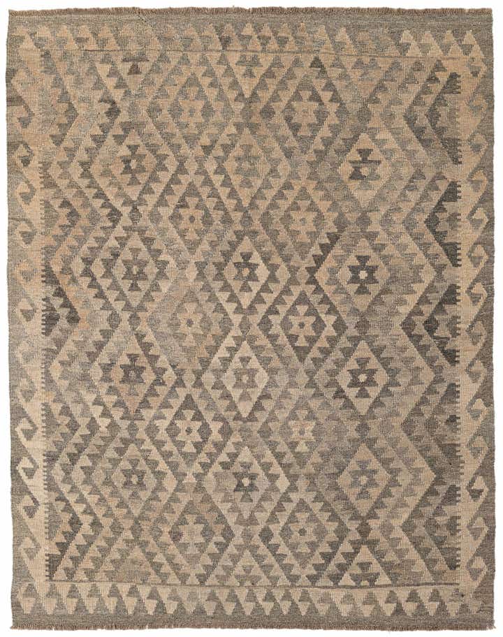 5' 2 x 6' 3 Hand Woven Kilim Maymana Wool Rug