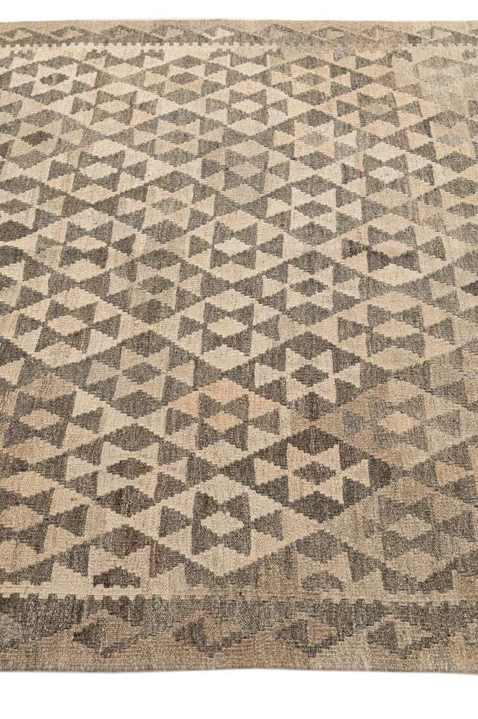 5' 4 x 6' 9 Hand Woven Kilim Maymana Wool Rug