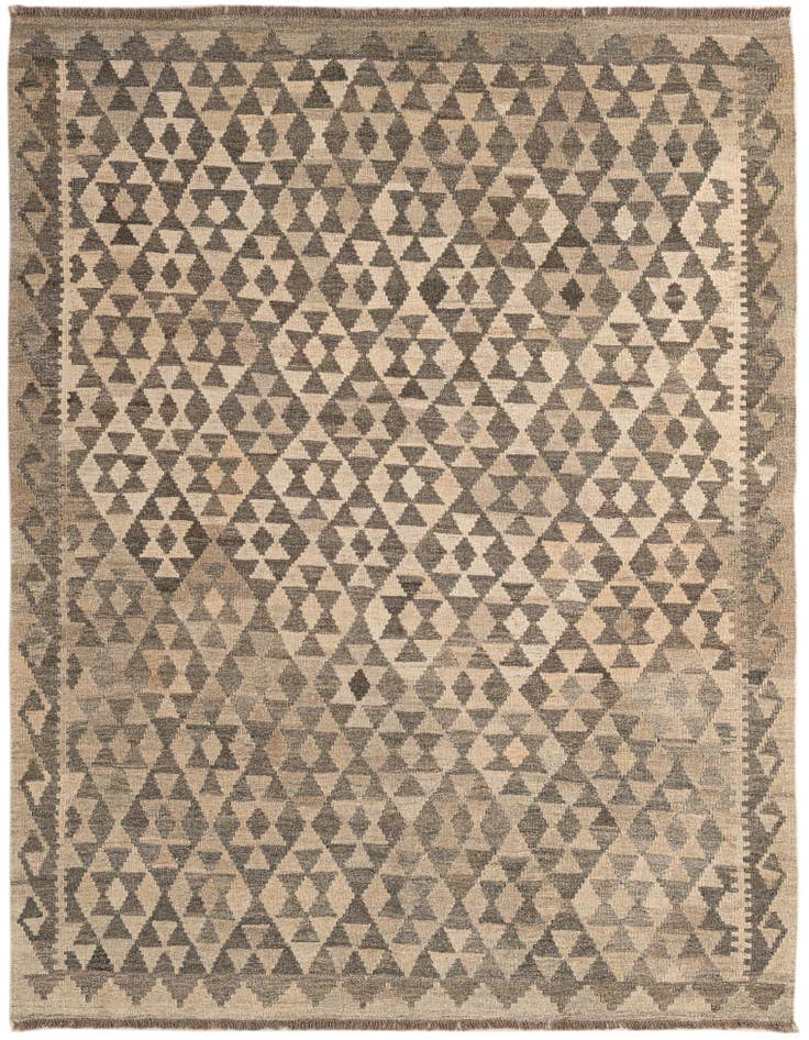 Detail image of 5' 4 x 6' 9 Hand Woven Kilim Maymana Wool Rug