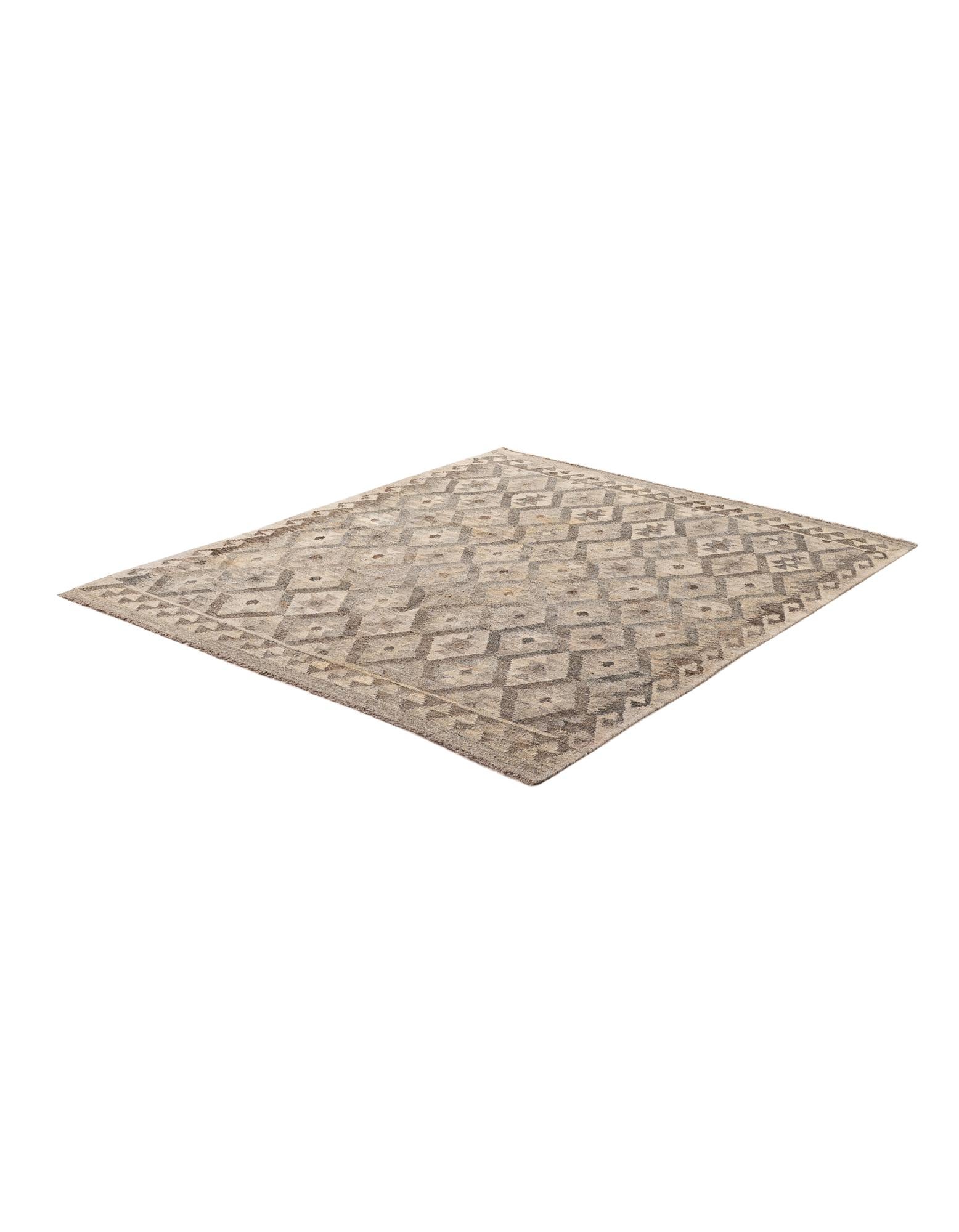 5' 3 x 6' 5 Hand Woven Kilim Maymana Wool Rug