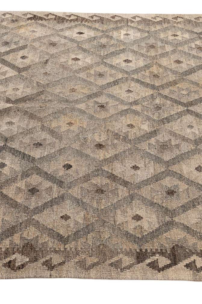 5' 3 x 6' 5 Hand Woven Kilim Maymana Wool Rug