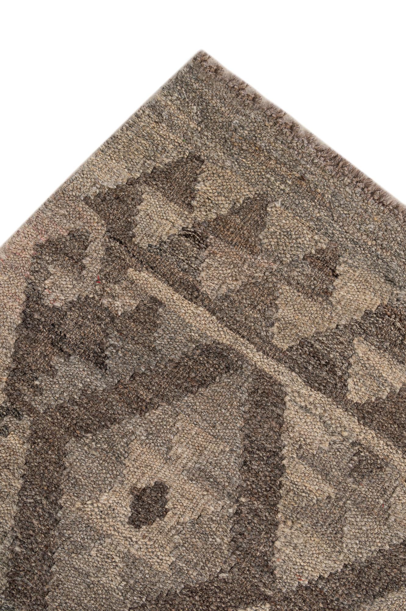 5' 3 x 6' 5 Hand Woven Kilim Maymana Wool Rug