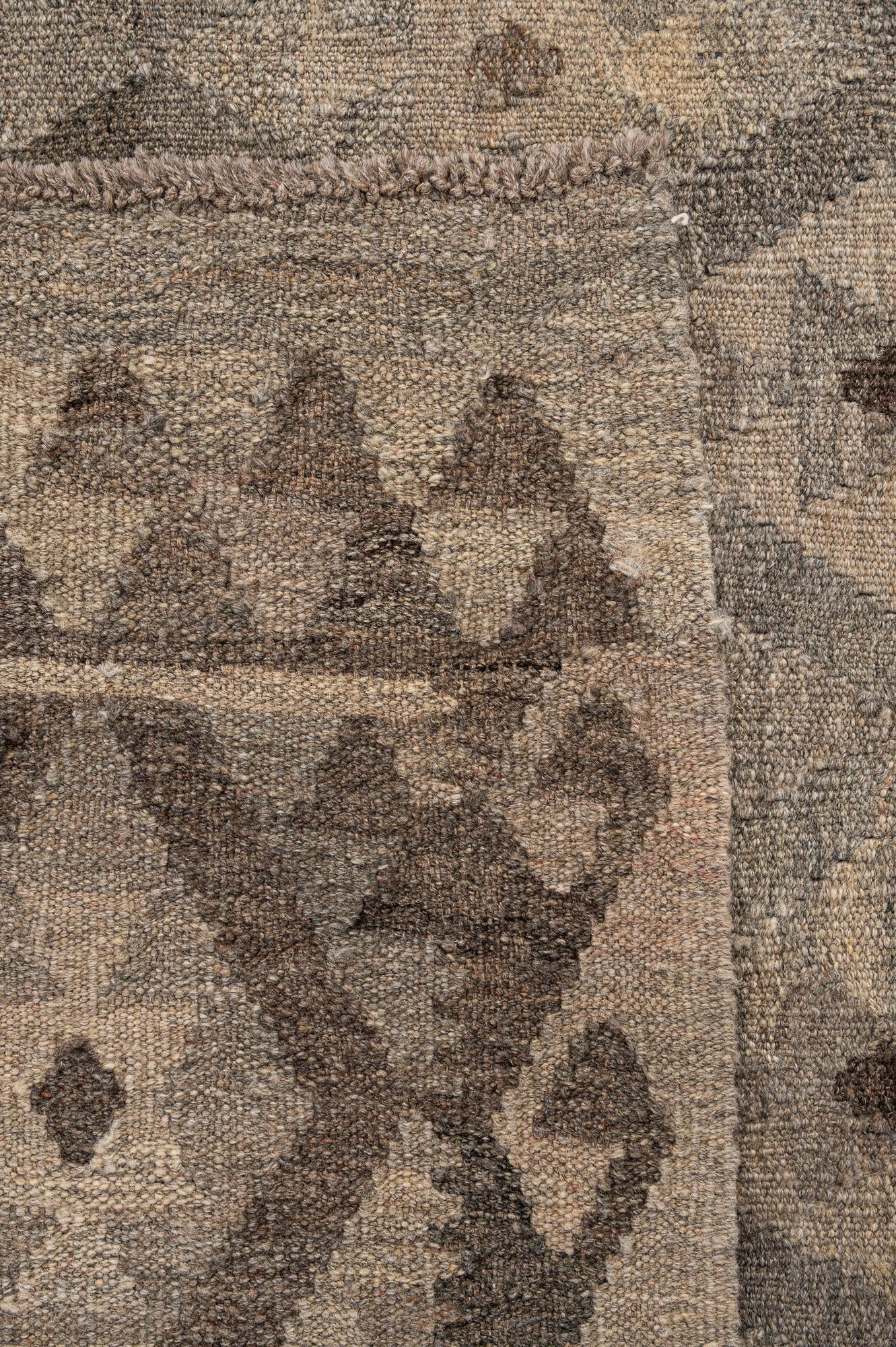5' 3 x 6' 5 Hand Woven Kilim Maymana Wool Rug