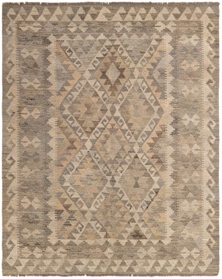 5' 4 x 6' 7 Hand Woven Kilim Maymana Wool Rug