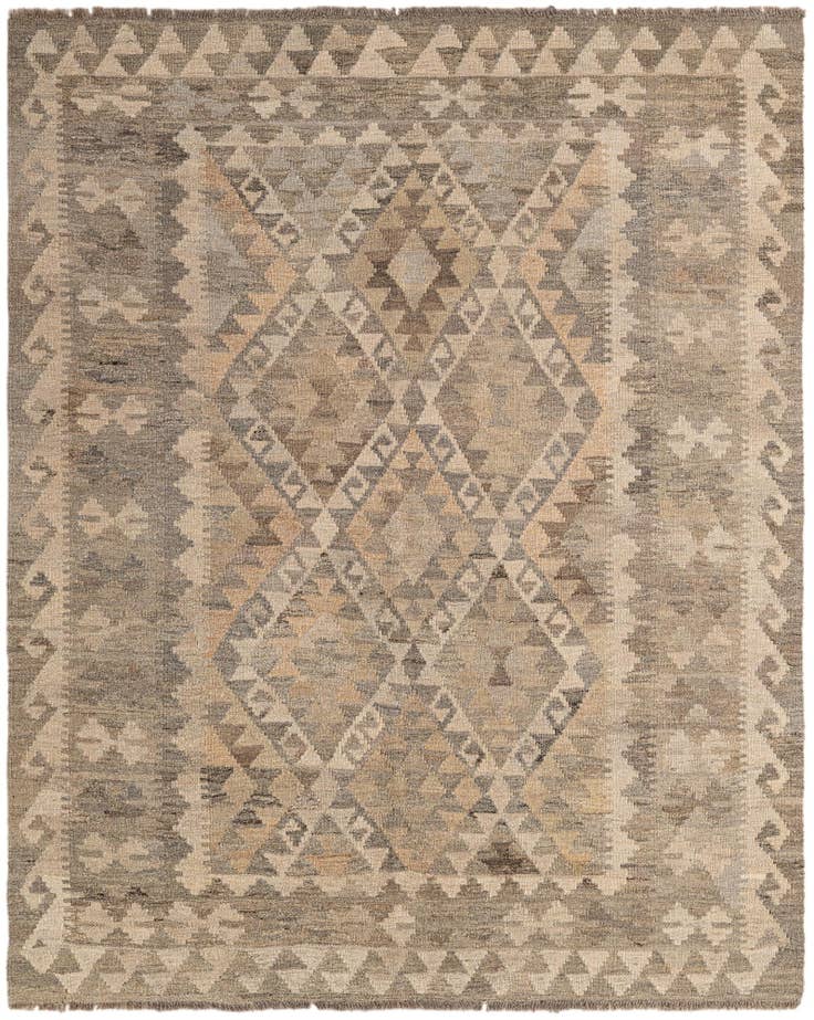 Detail image of 5' 4 x 6' 7 Hand Woven Kilim Maymana Wool Rug