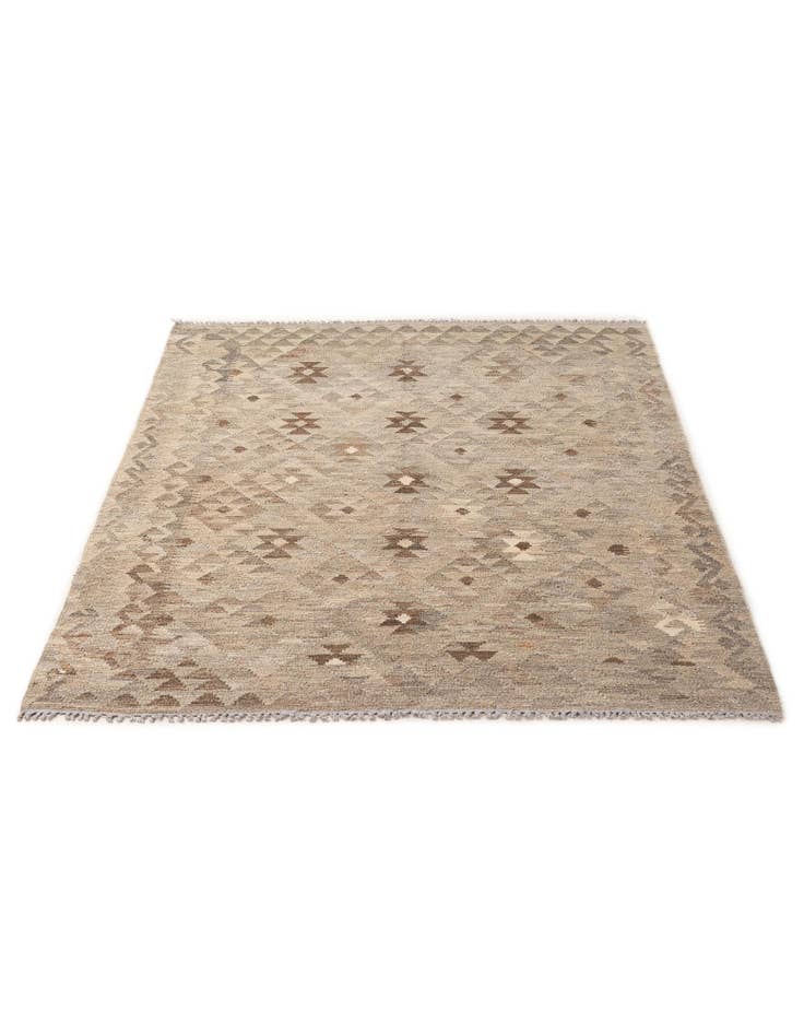 Detail image of 5' 2 x 6' 9 Hand Woven Kilim Maymana Wool Rug