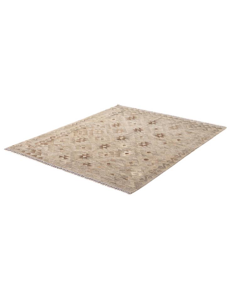 Detail image of 5' 2 x 6' 9 Hand Woven Kilim Maymana Wool Rug
