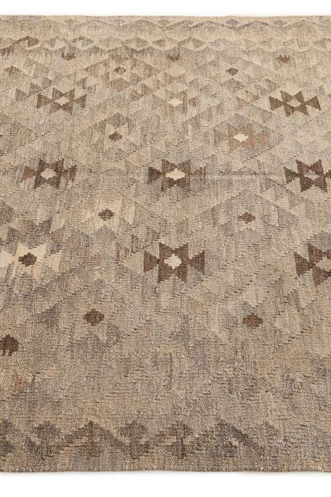 5' 2 x 6' 9 Hand Woven Kilim Maymana Wool Rug