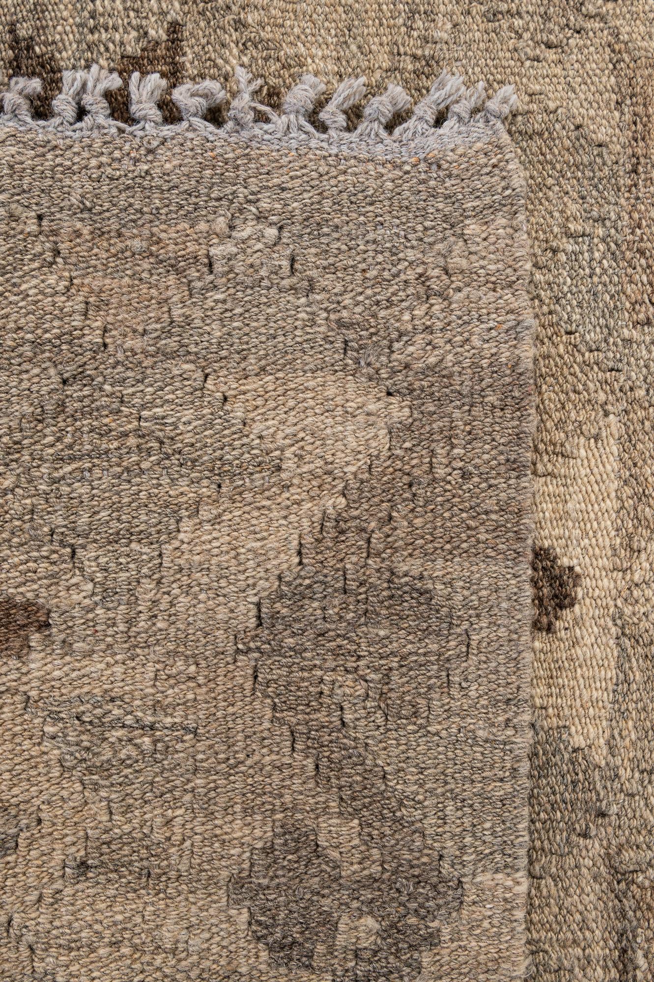 5' 2 x 6' 9 Hand Woven Kilim Maymana Wool Rug