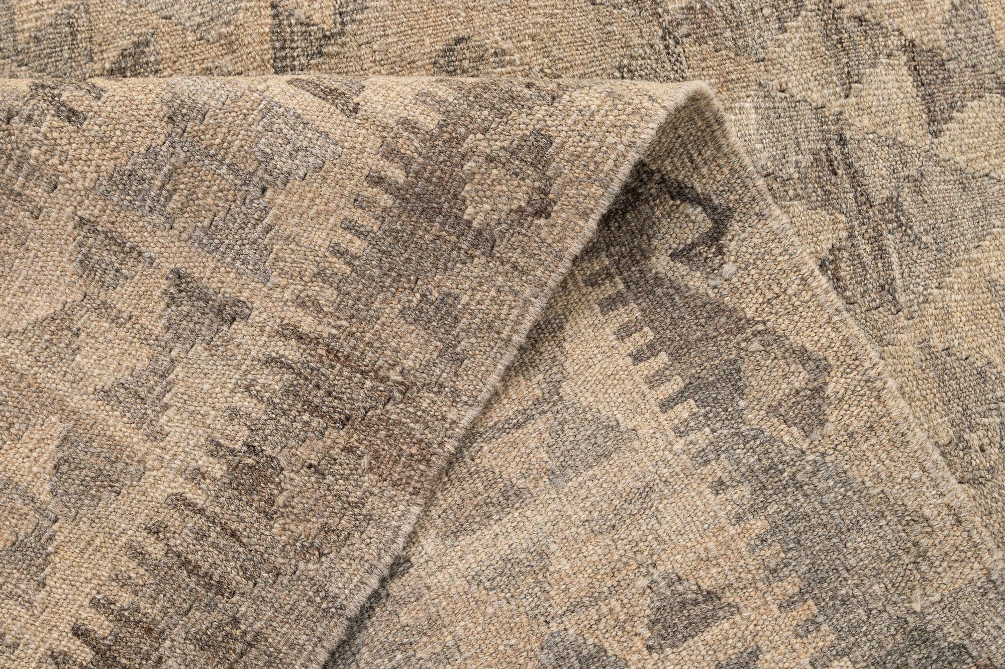 5' 2 x 6' 6 Hand Woven Kilim Maymana Wool Rug