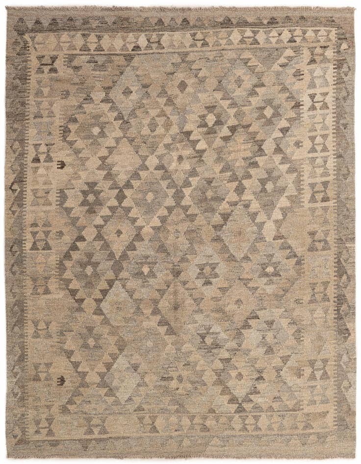 Detail image of 5' 2 x 6' 6 Hand Woven Kilim Maymana Wool Rug