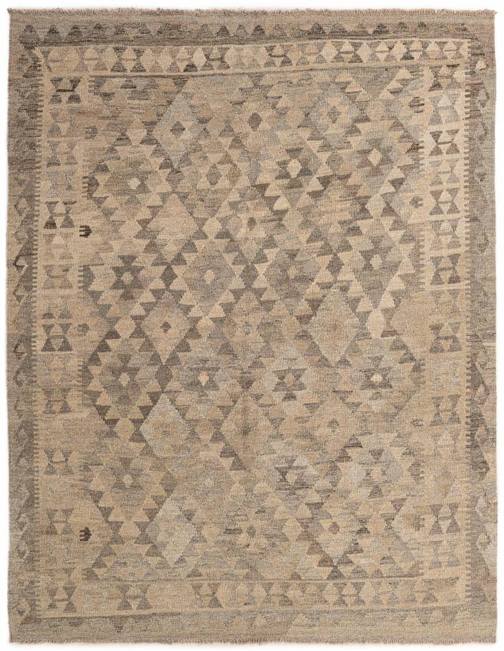 Detail image of 5' 2 x 6' 6 Hand Woven Kilim Maymana Wool Rug