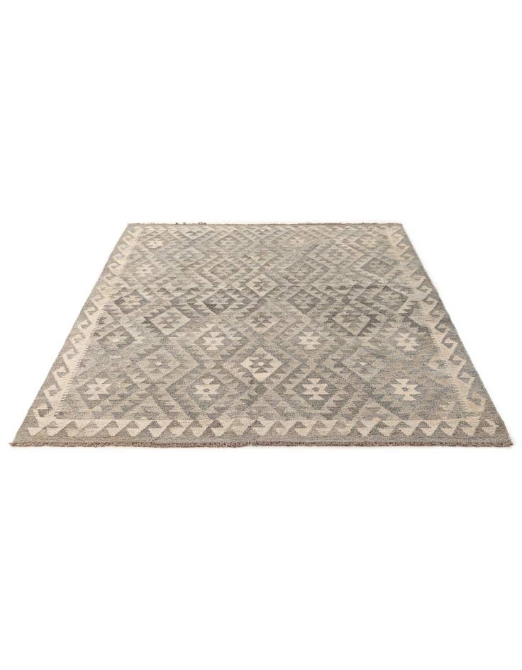 Detail image of 5' 4 x 6' 7 Hand Woven Kilim Maymana Wool Rug