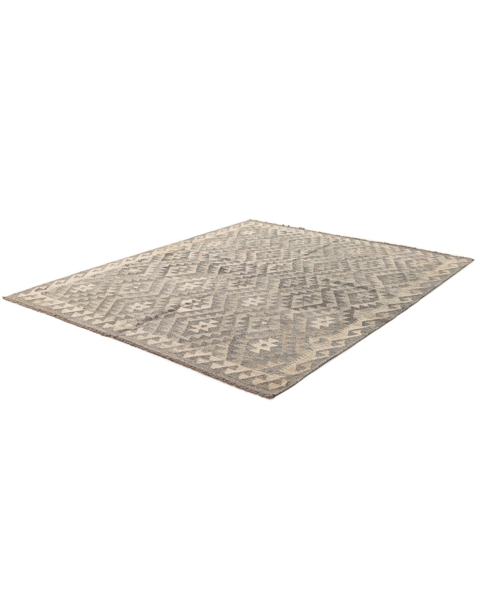 5' 4 x 6' 7 Hand Woven Kilim Maymana Wool Rug