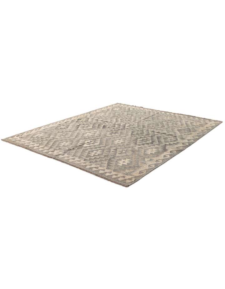 5' 4 x 6' 7 Hand Woven Kilim Maymana Wool Rug