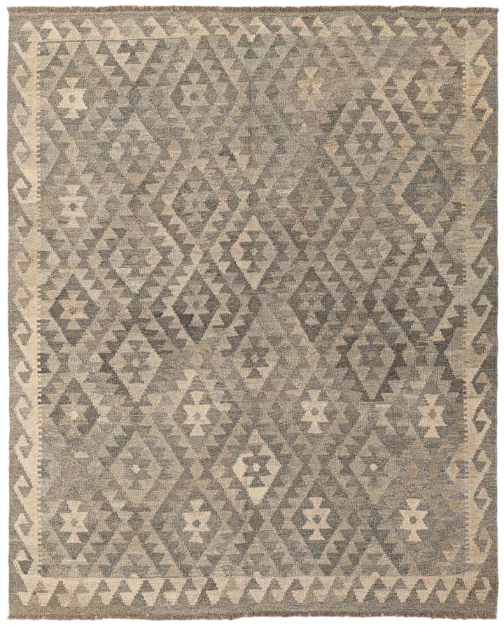 5' 4 x 6' 7 Hand Woven Kilim Maymana Wool Rug