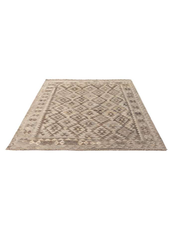 5' 2 x 6' 6 Hand Woven Kilim Maymana Wool Rug